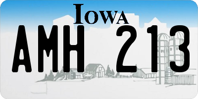 IA license plate AMH213