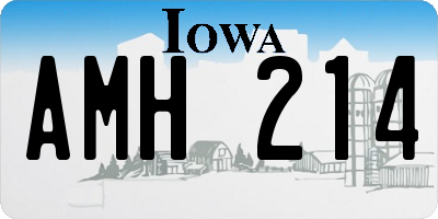 IA license plate AMH214