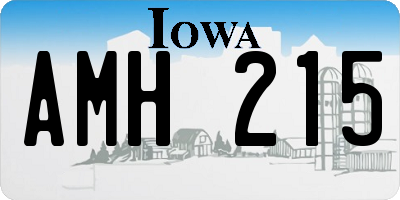 IA license plate AMH215