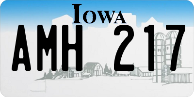 IA license plate AMH217