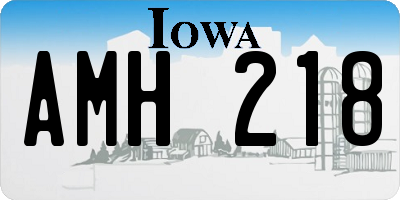 IA license plate AMH218