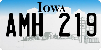 IA license plate AMH219