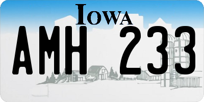 IA license plate AMH233