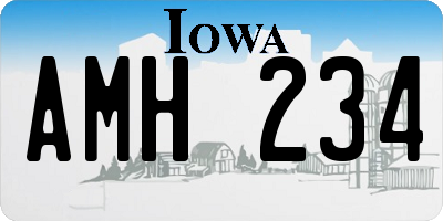 IA license plate AMH234