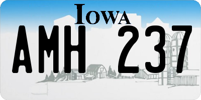 IA license plate AMH237