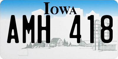 IA license plate AMH418