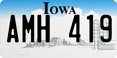 IA license plate AMH419