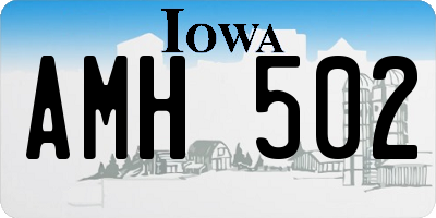 IA license plate AMH502