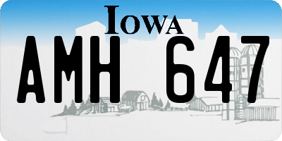 IA license plate AMH647
