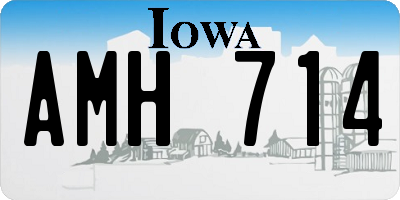 IA license plate AMH714