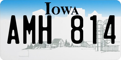 IA license plate AMH814