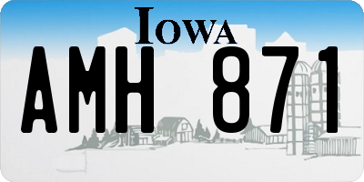 IA license plate AMH871
