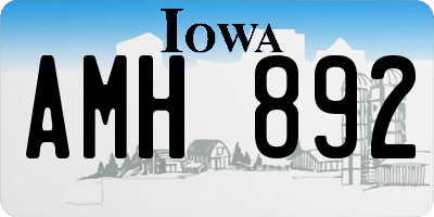 IA license plate AMH892