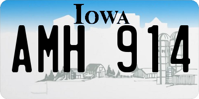IA license plate AMH914