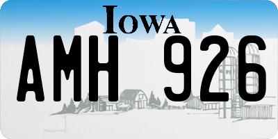 IA license plate AMH926