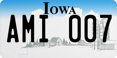 IA license plate AMI007