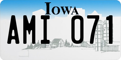 IA license plate AMI071