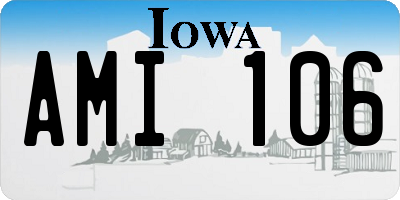 IA license plate AMI106