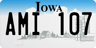 IA license plate AMI107