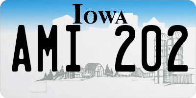 IA license plate AMI202