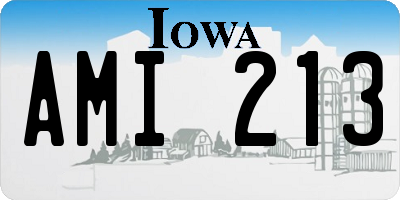 IA license plate AMI213