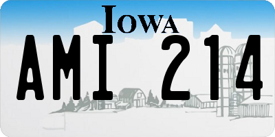 IA license plate AMI214