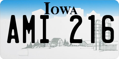 IA license plate AMI216