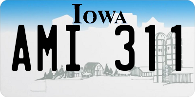 IA license plate AMI311