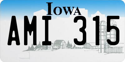 IA license plate AMI315