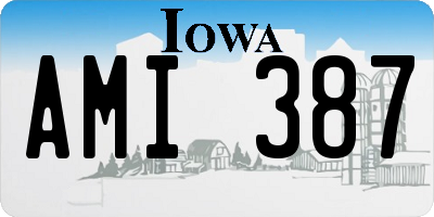 IA license plate AMI387
