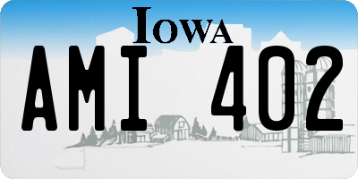 IA license plate AMI402