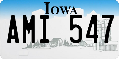IA license plate AMI547