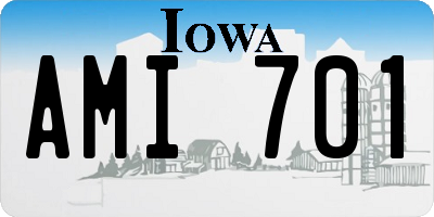 IA license plate AMI701