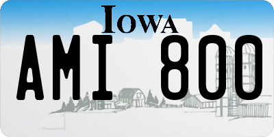 IA license plate AMI800