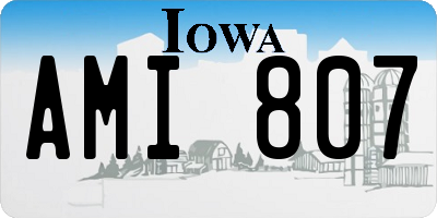 IA license plate AMI807