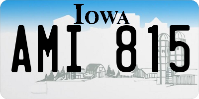 IA license plate AMI815