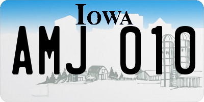 IA license plate AMJ010