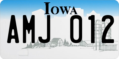 IA license plate AMJ012