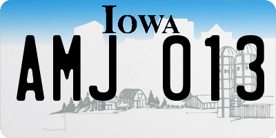 IA license plate AMJ013