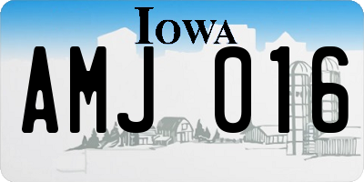 IA license plate AMJ016