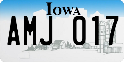 IA license plate AMJ017