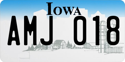 IA license plate AMJ018