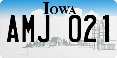 IA license plate AMJ021