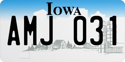 IA license plate AMJ031