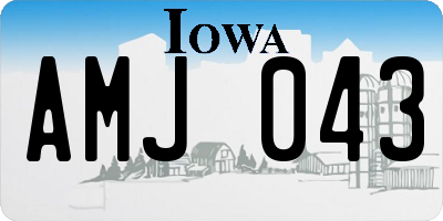 IA license plate AMJ043