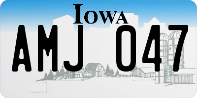 IA license plate AMJ047