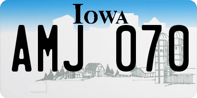 IA license plate AMJ070