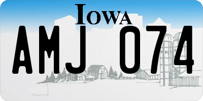 IA license plate AMJ074