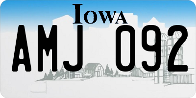 IA license plate AMJ092