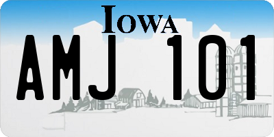 IA license plate AMJ101